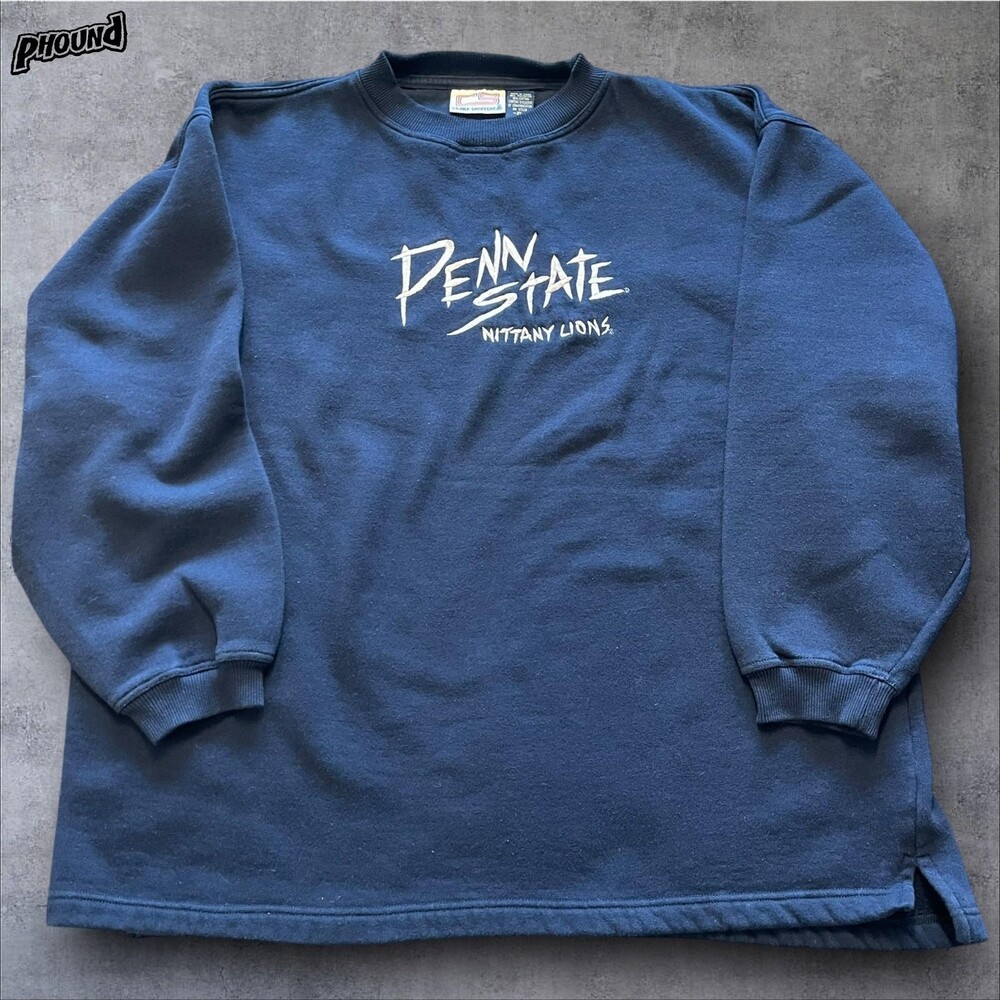 Penn State Nittany Lions Sweatshirt Mens XL Navy NCAA Football Crable Sportswear